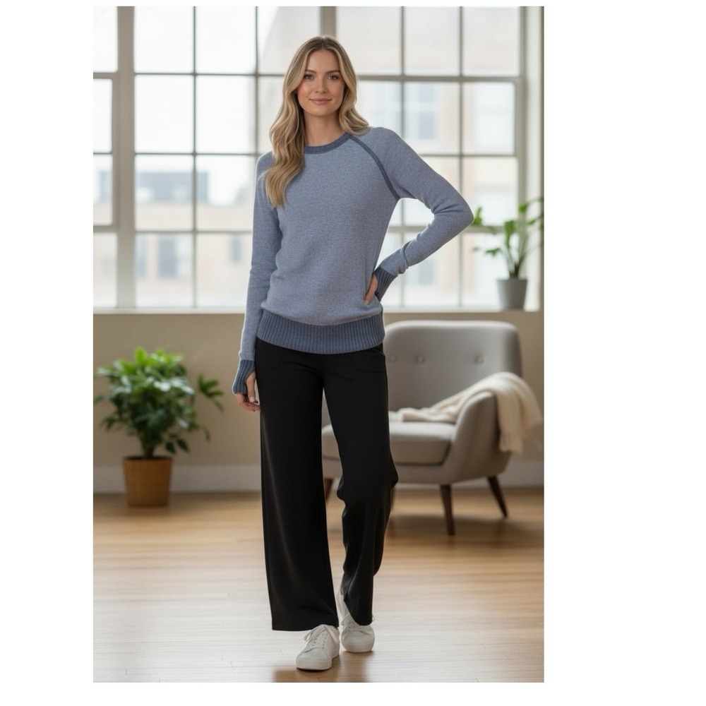 LULULEMON 6‎ Still Lotus Sweater Reversible Code Blue Apres Ski Minimalist